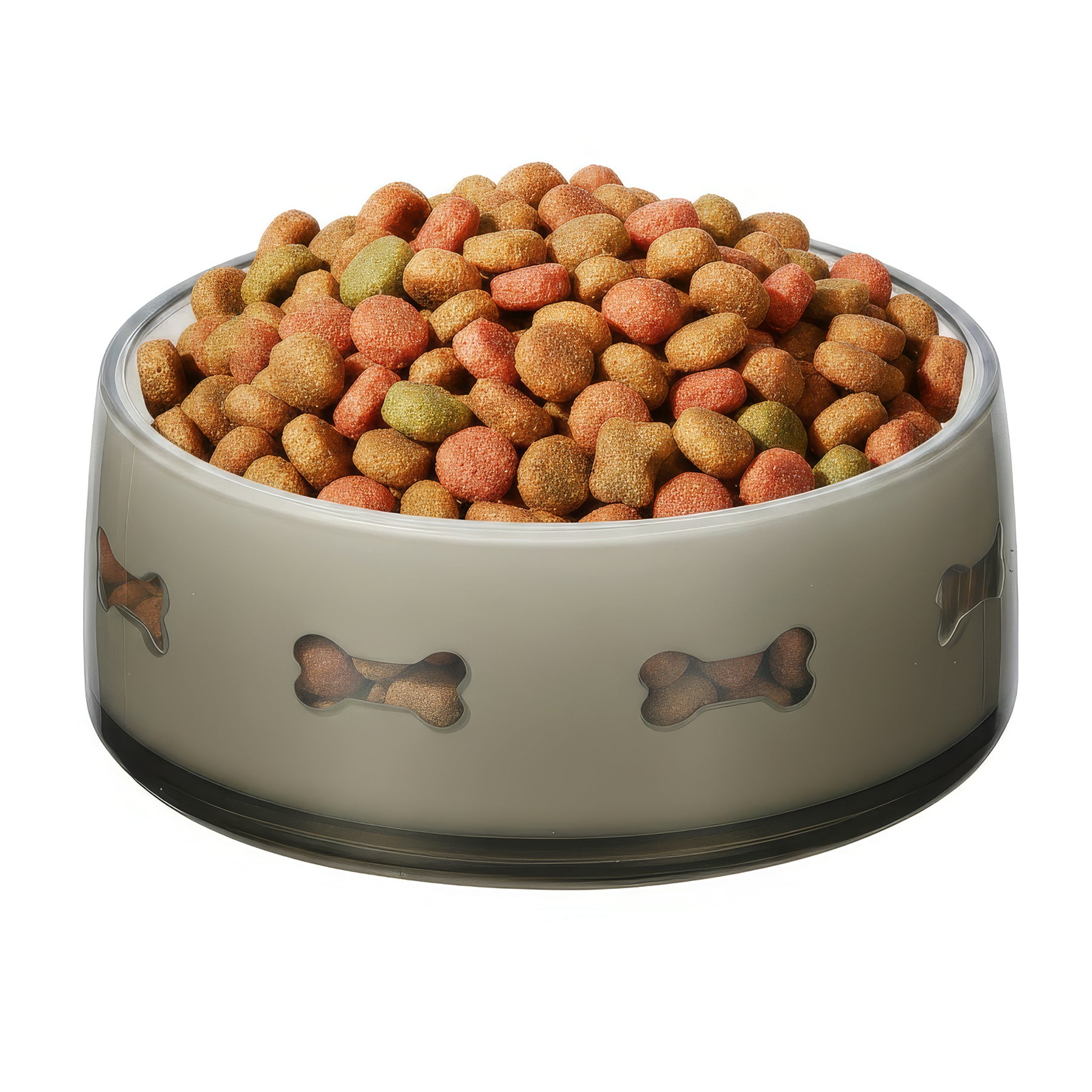 Felli Duo World Pet Bowl - Bone - 4 Cup Plastic Dog Feeder