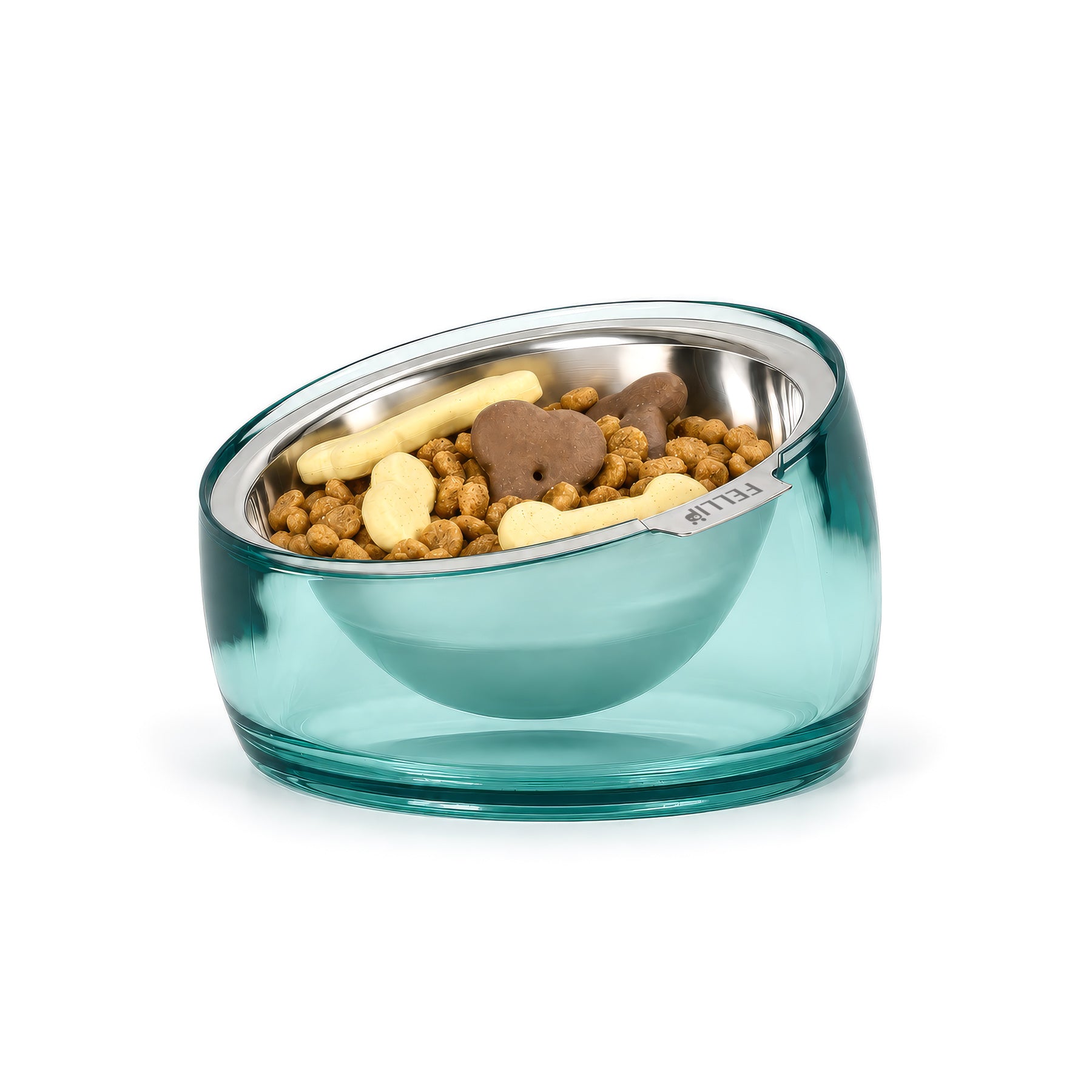 Felli Oblik Pet Food Water Bowl Elevated Stainless Steel Feeder