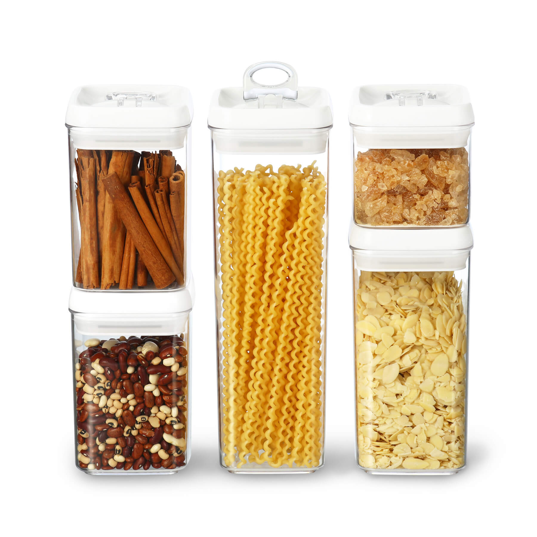 Flip Lock Food Storage Containers Set 8 Pieces Kitchen Organizer Dry Goods  New
