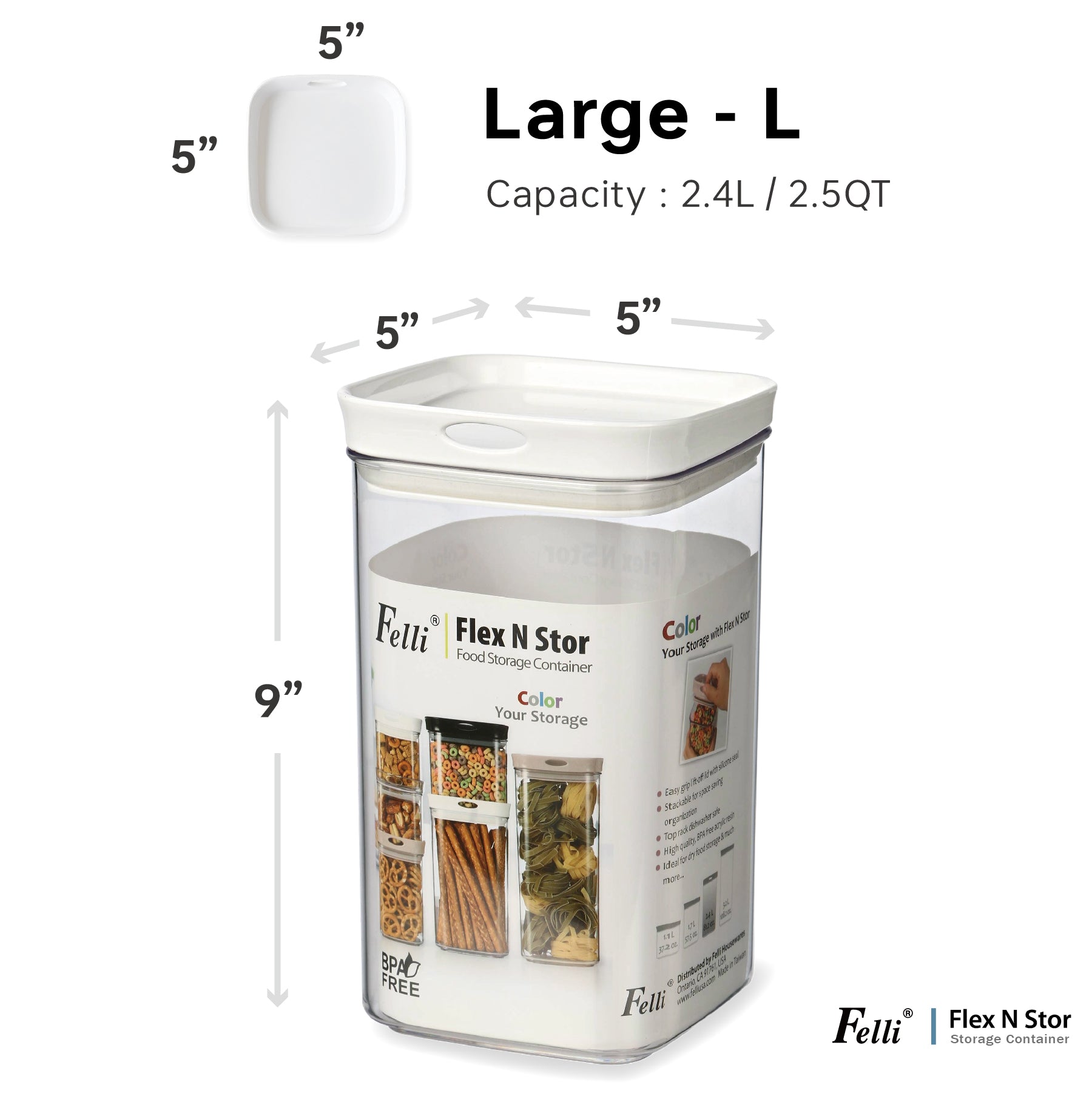 Flex N Stor 5" Large-L 2.5QT/2.4L - Felli Official
