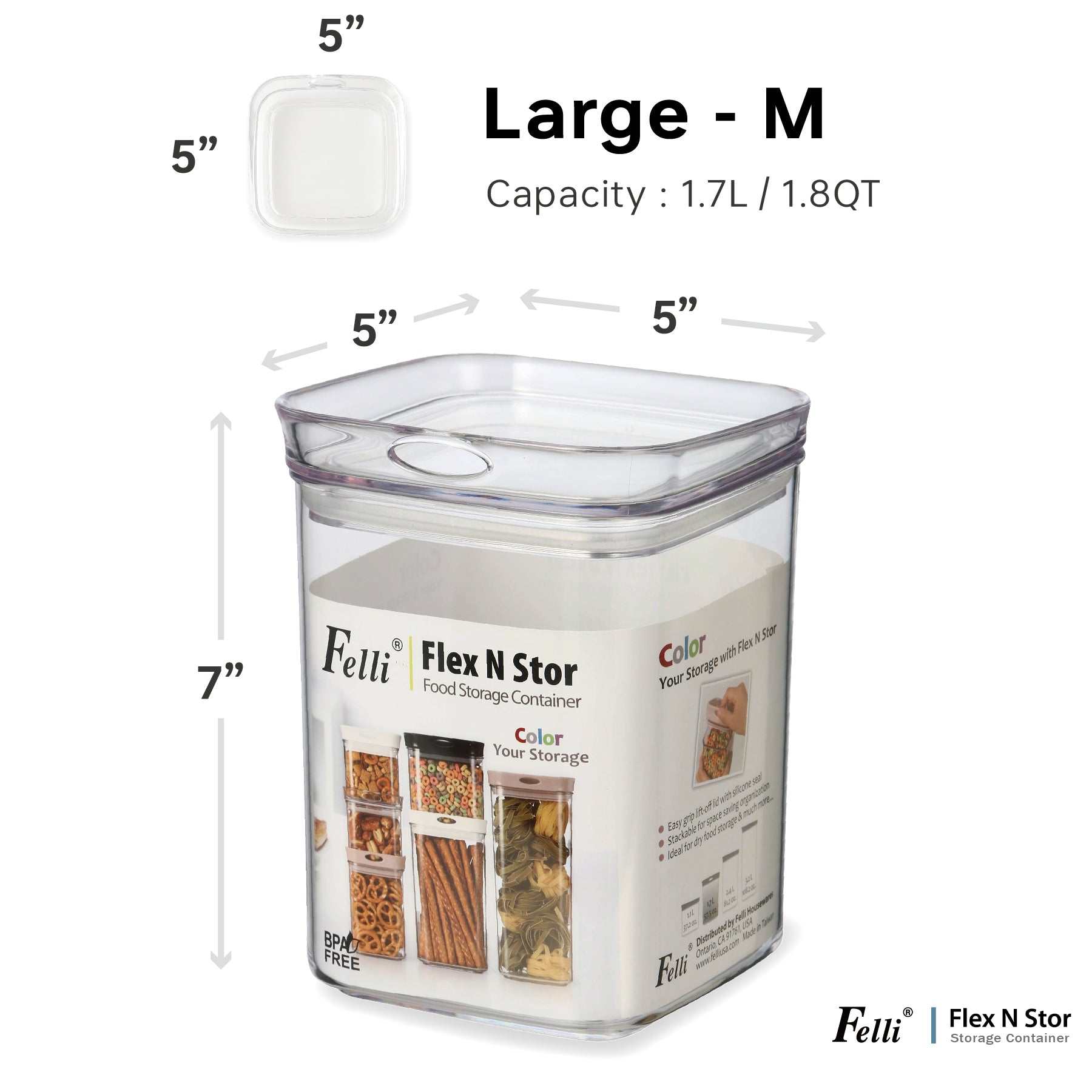 Flex N Stor 5" Large-M 1.8QT/1.7L - Felli Official