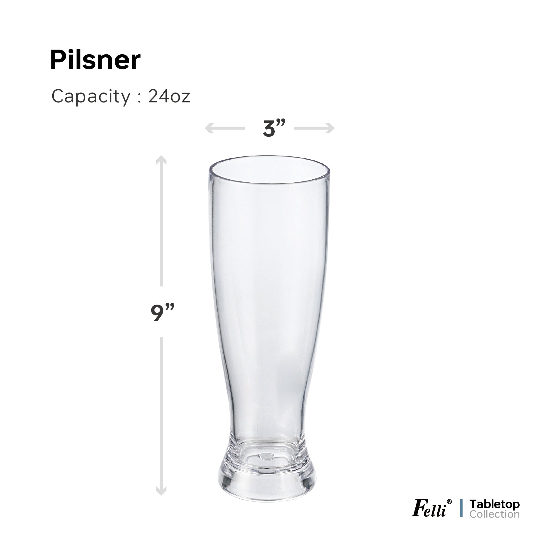Pilsner Beer Glasses - Tall Pint 24oz - Felli Official
