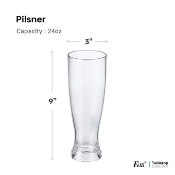 Pilsner Beer Glasses - Tall Pint 24oz