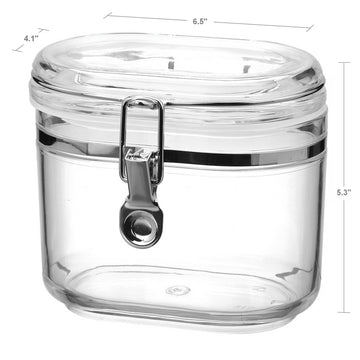 Felli Classic Oval Canisters with Locking Clamp, 3 Pack – 33.8 oz Airtight Food Storage Jars, BPA-Free, Clear, Stackable