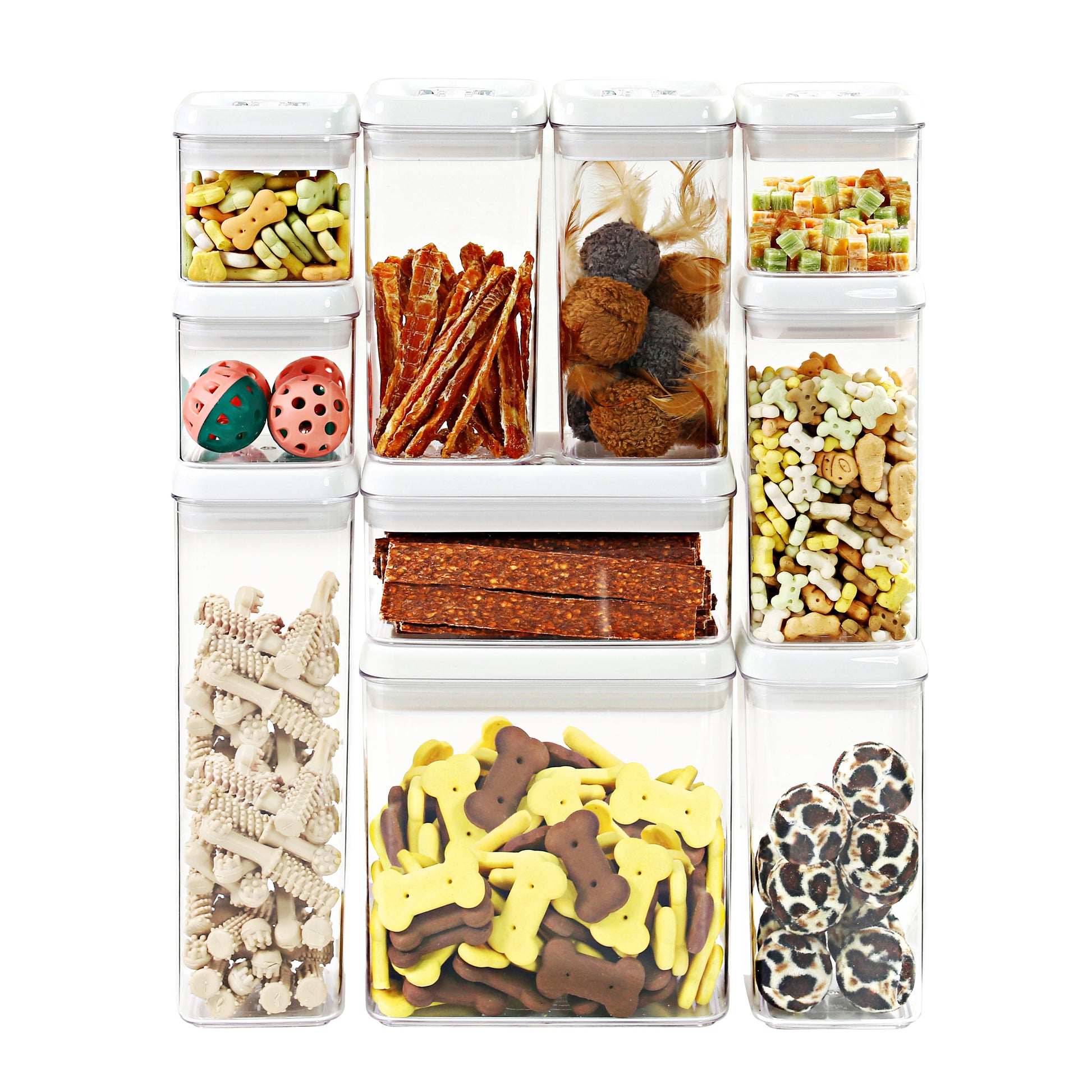 Felli Flip Tite Acrylic Storage Container Rectangular 4pk Variety Set