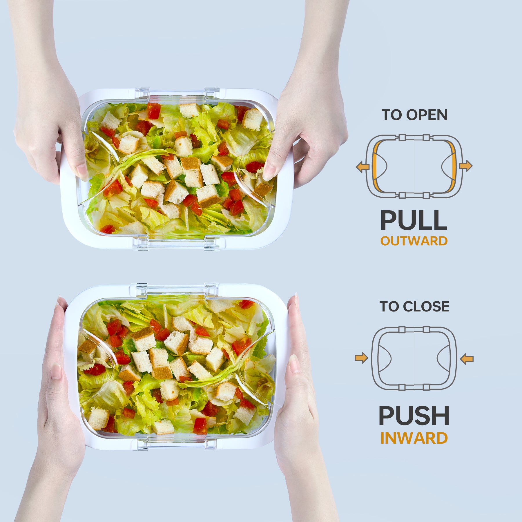 Felli Duo Loc Meal Prep Containers for Fridge Microwave - Regular 1.1L