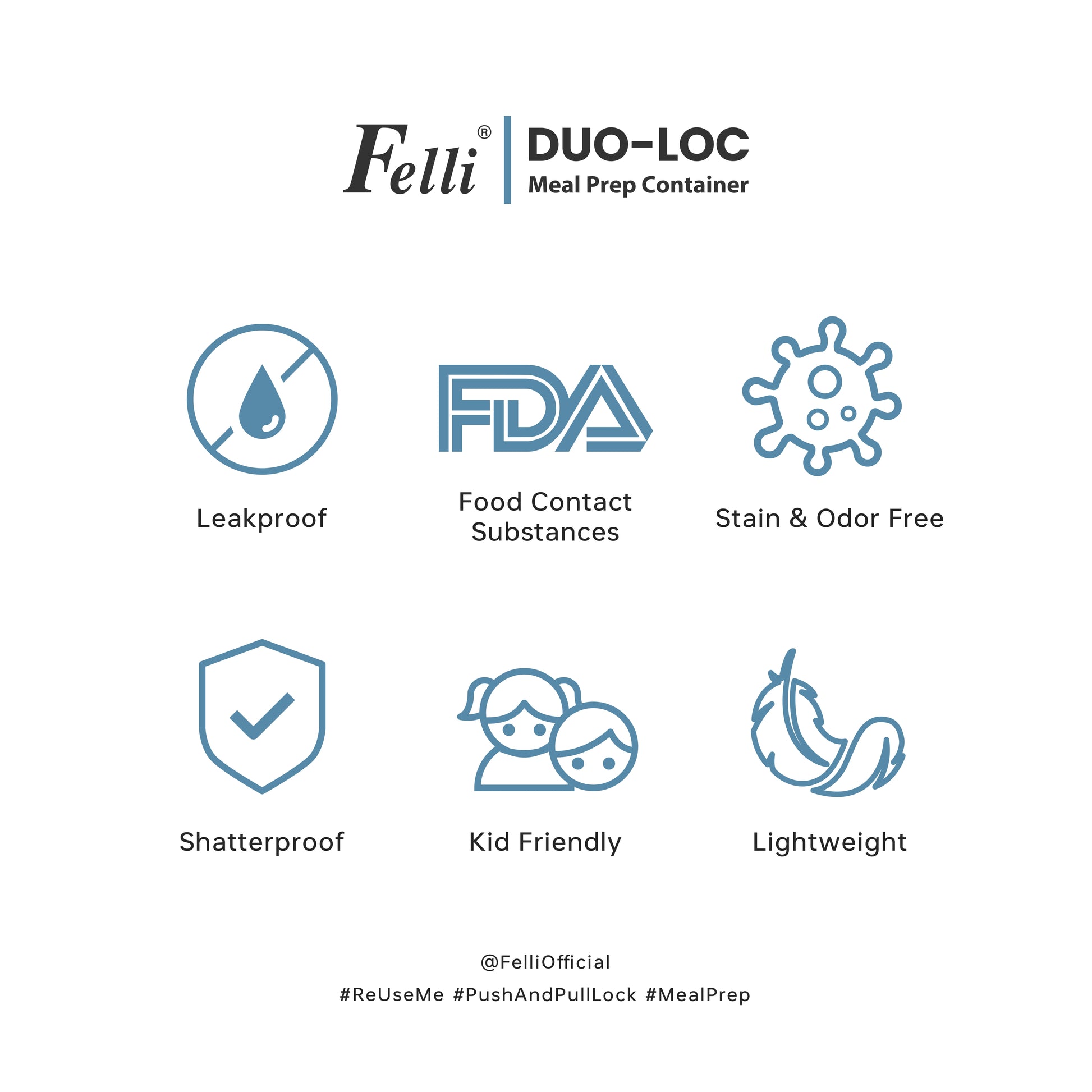 Duo Loc Container - Box-Flat 1.2L - Felli Official
