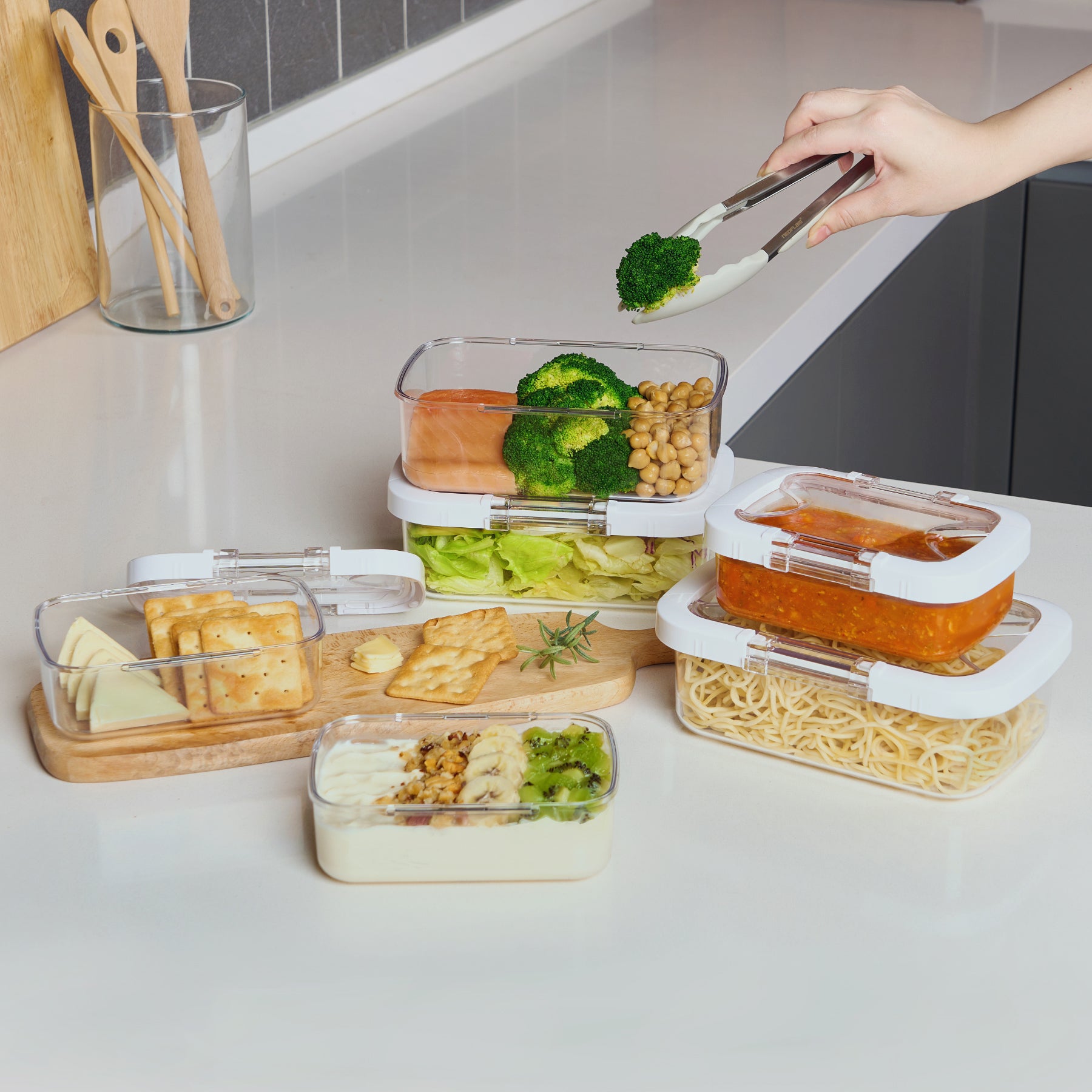 Felli Duo Loc Meal Prep Containers for Fridge Microwave - Regular 1.1L