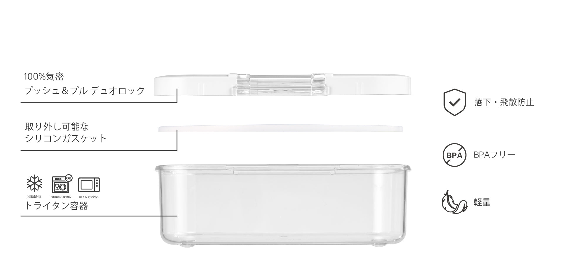 Felli Duo Loc Container 食品密閉保存容器盒 耐熱 120 電子レンジ