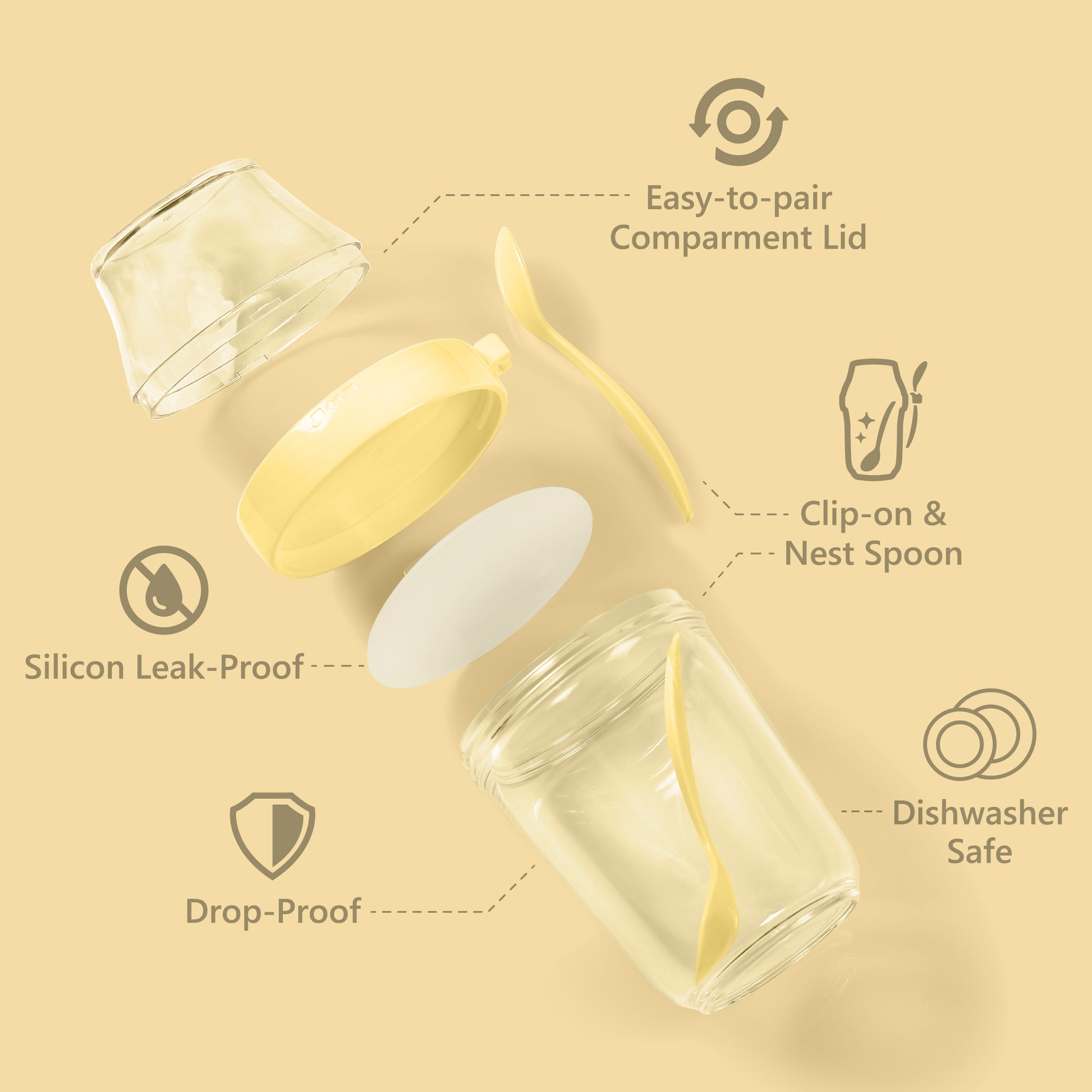 On the Go Snack Cup - Yellow - Felli Official