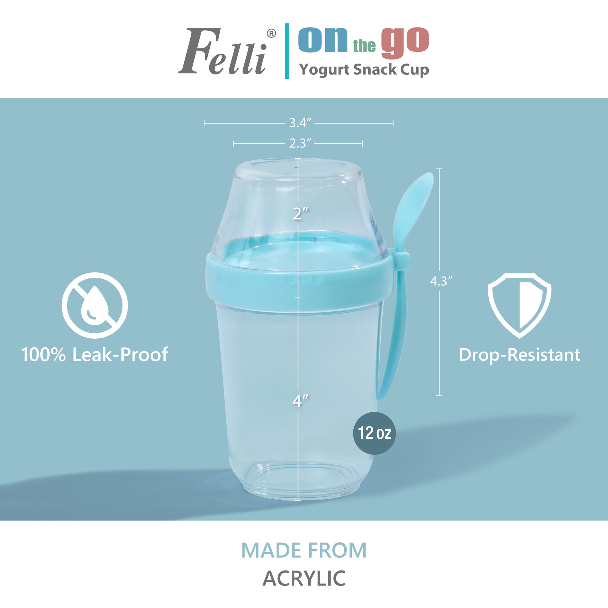 On the Go Snack Cup - Blue - Felli Official