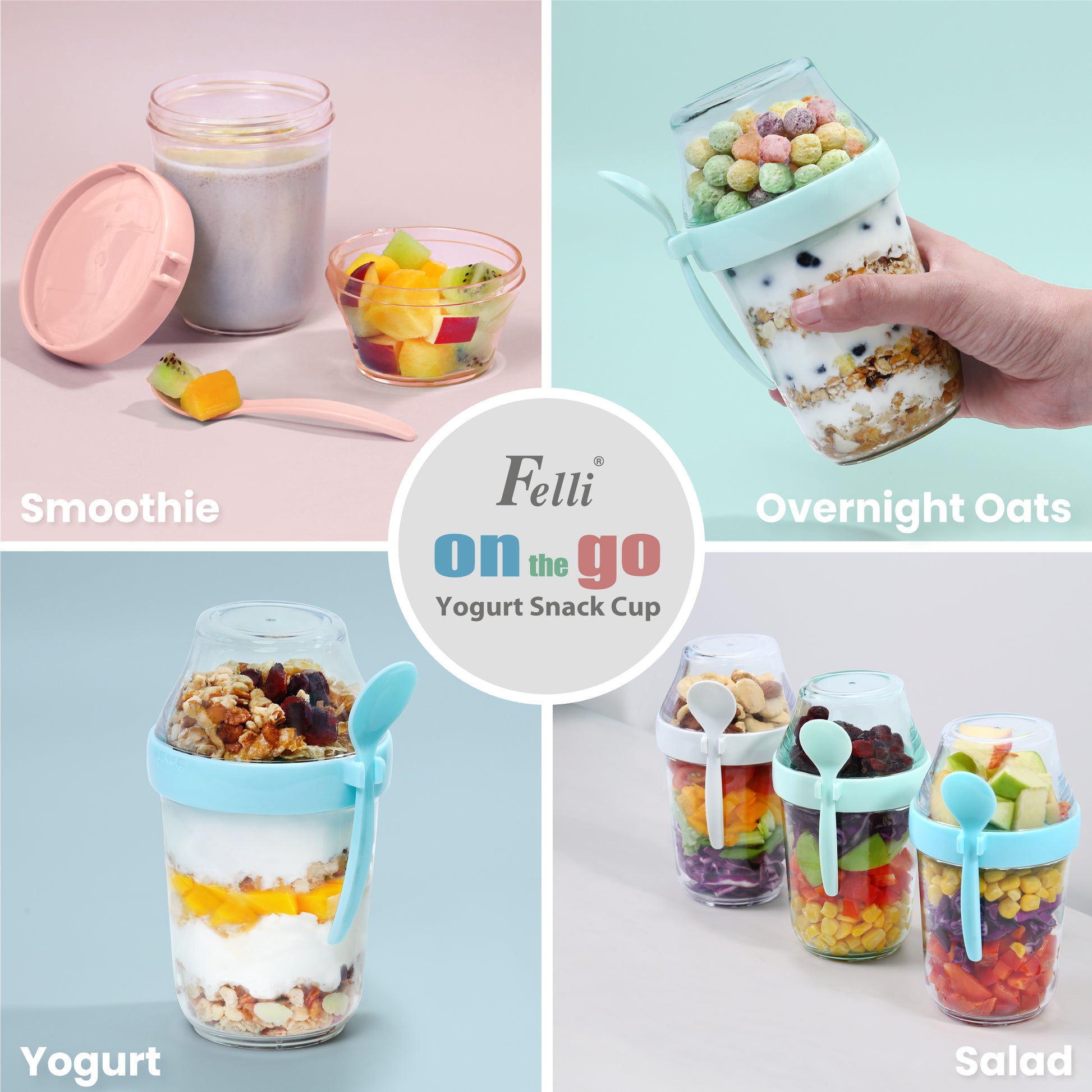 On the Go Yogurt Snack Cup 2pk Set - Felli Official