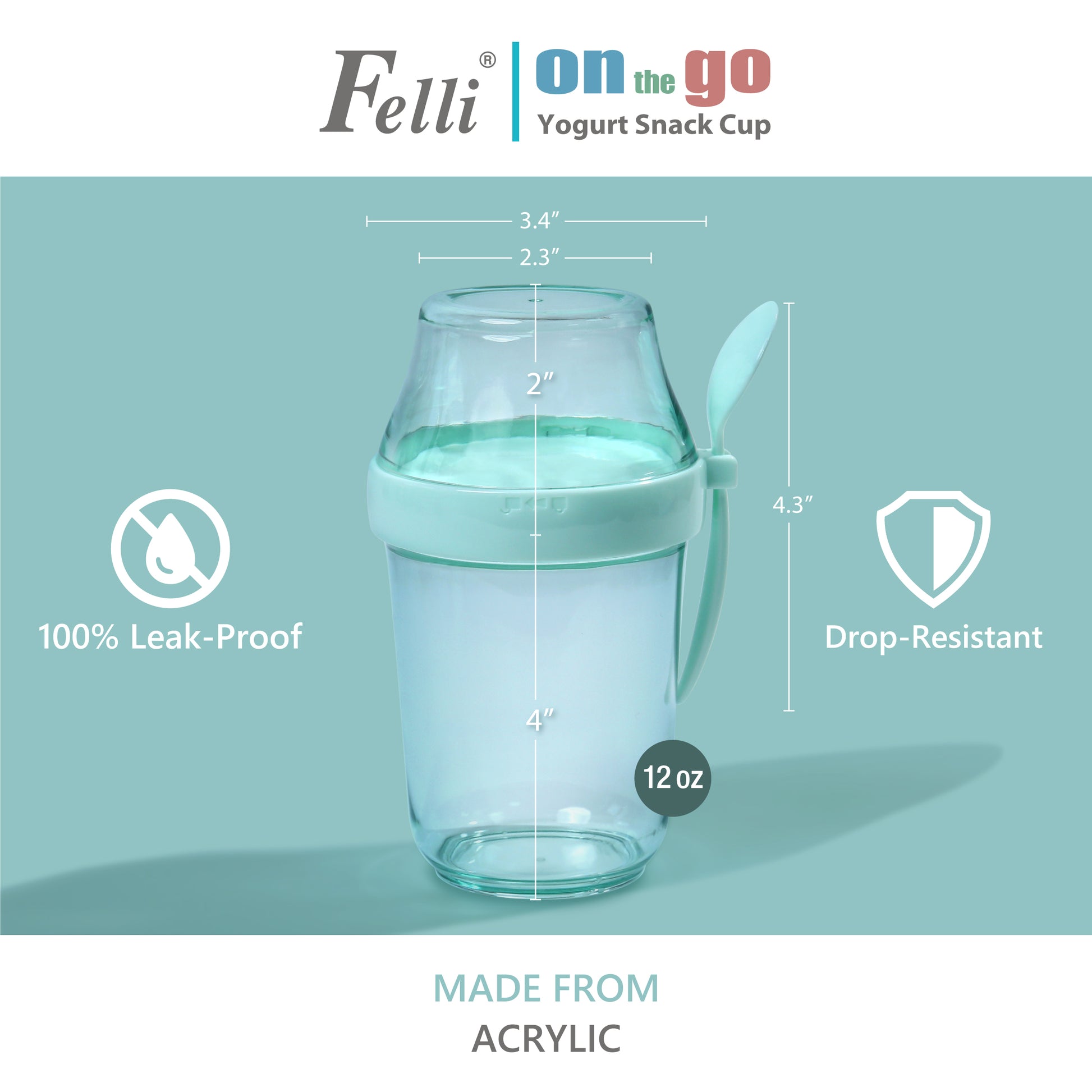 On the Go Yogurt Snack Cup 2pk Set - Felli Official
