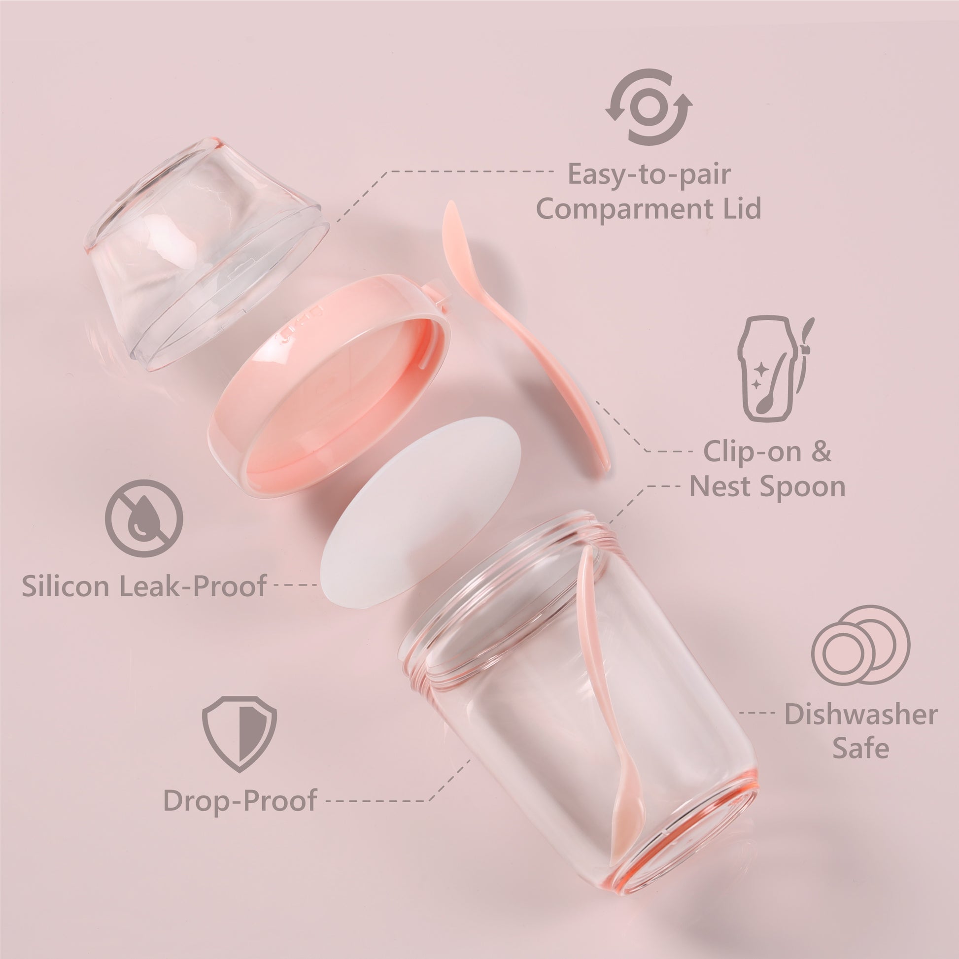 On the Go Snack Cup - Pink - Felli Official