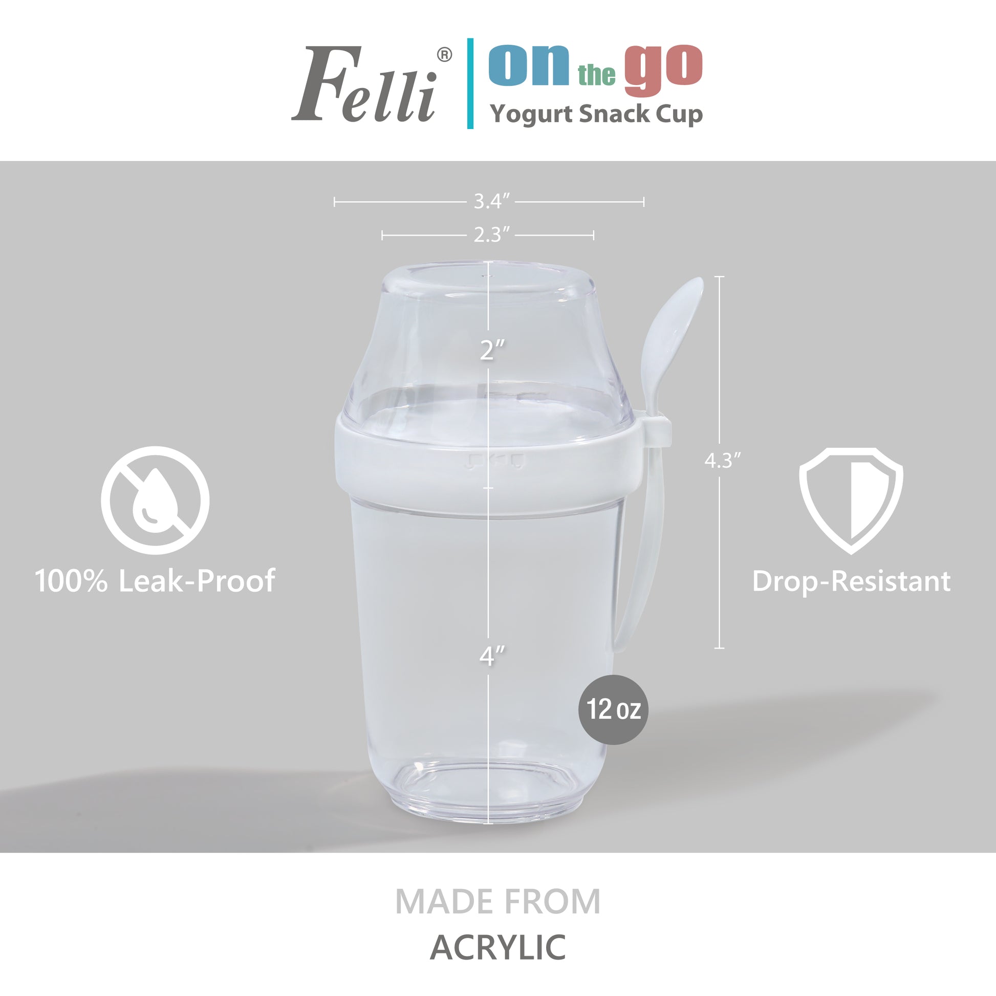 On the Go Yogurt Snack Cup 2pk Set - Felli Official