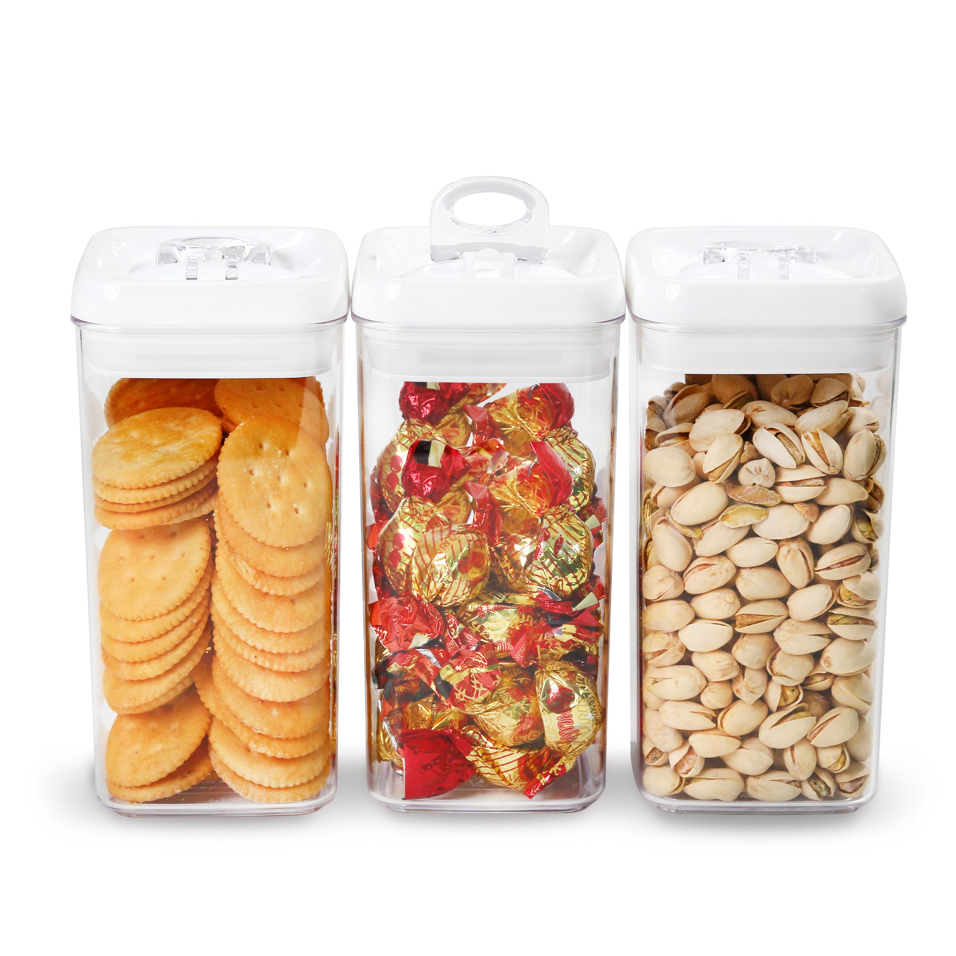 3pc Kitchen Pantry Airtight Food Storage Container 0.9L Clear Box Set with  Lids