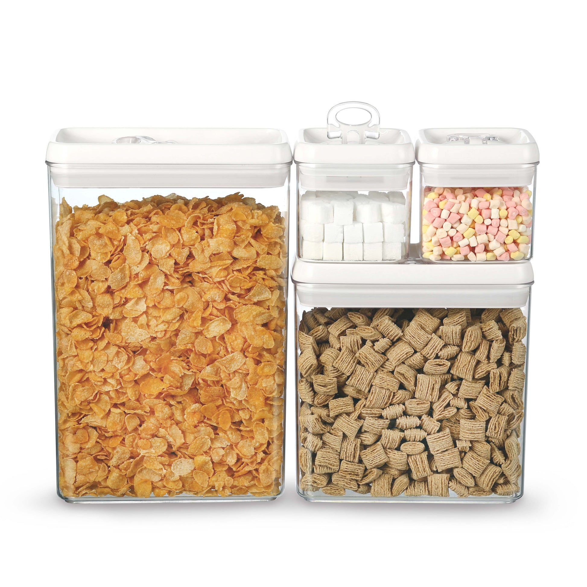 Felli Flip Tite Acrylic Storage Container Rectangular 4pk Variety Set