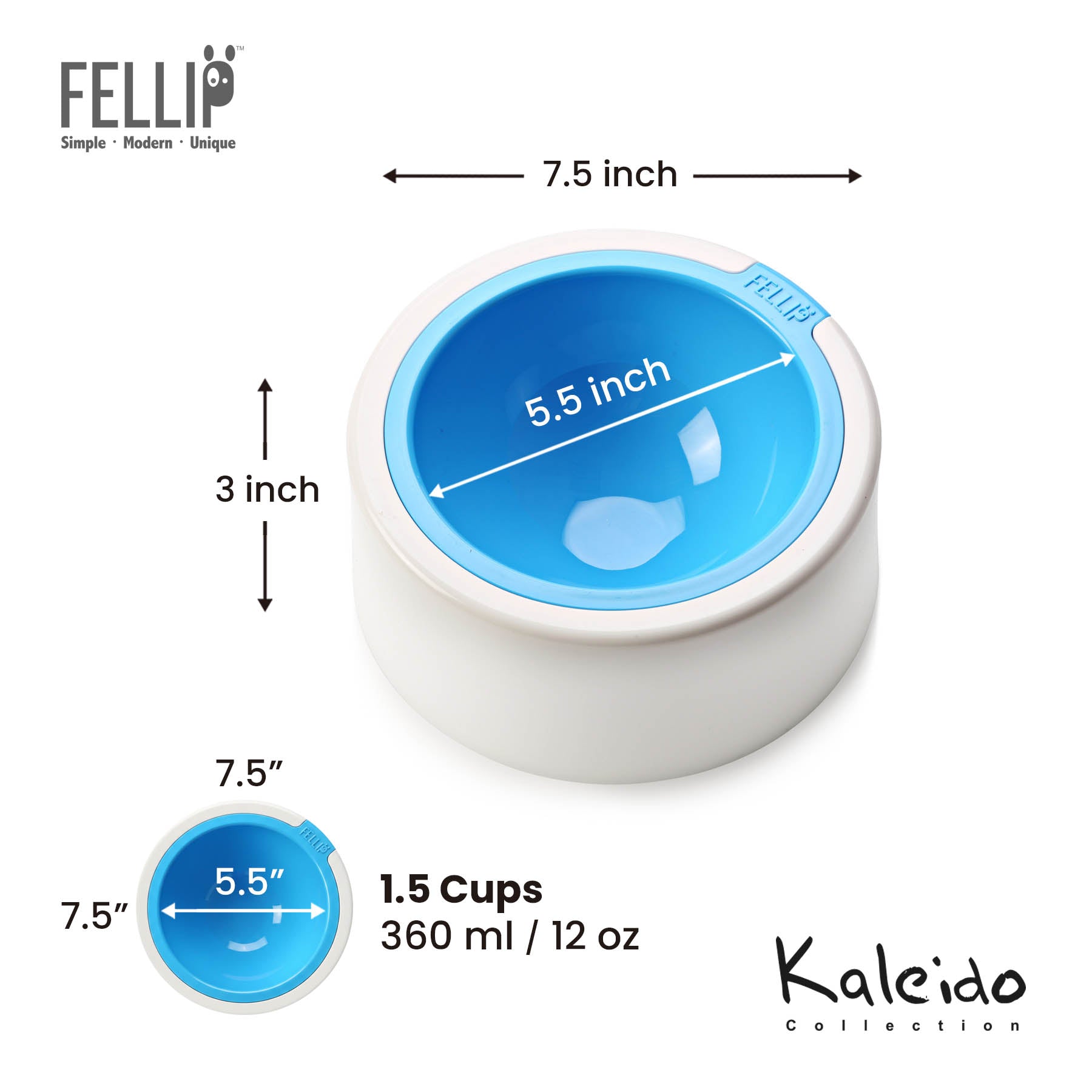 Kaleido Supreme Pet Bowl - 1.5 Cup