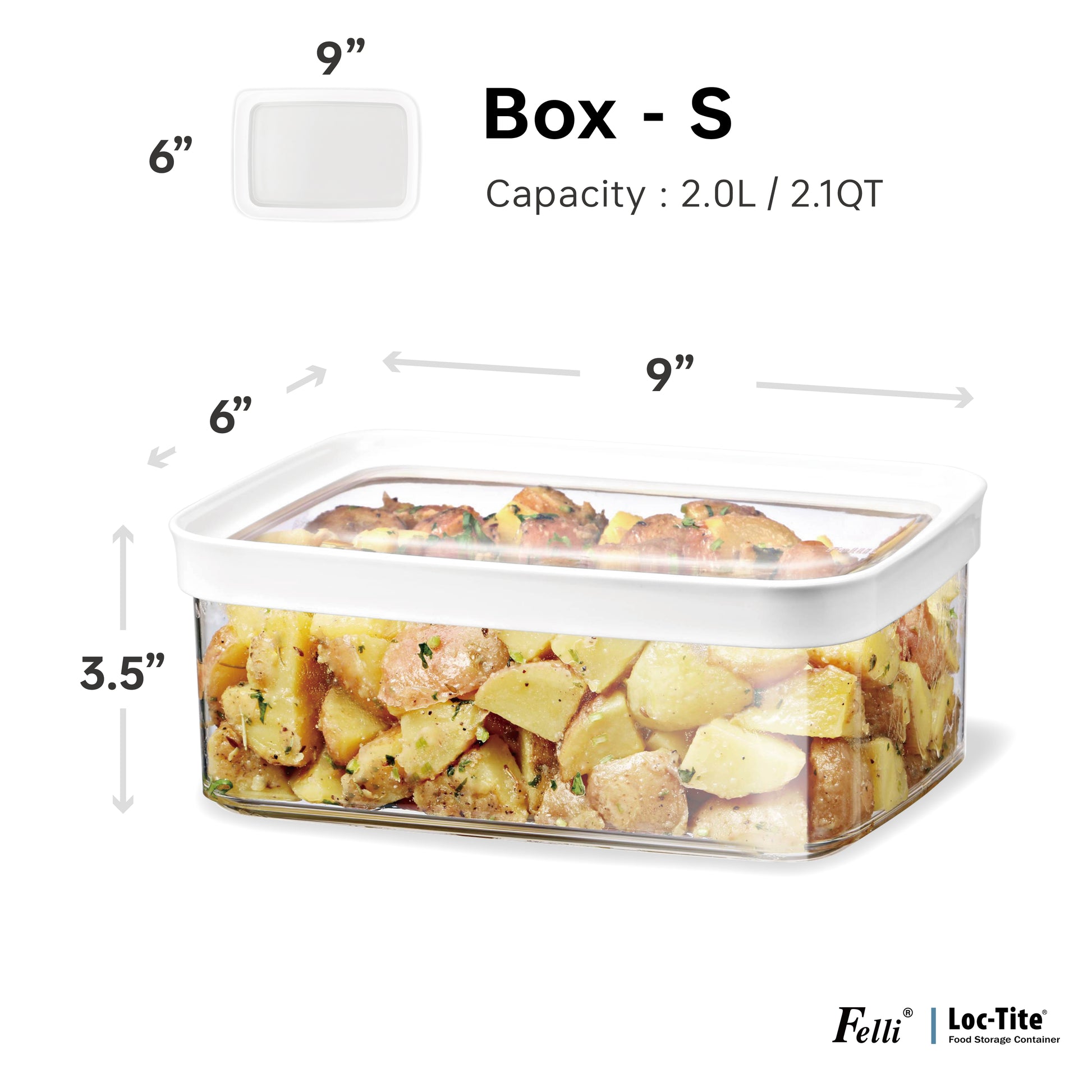 Loc Tite Container Box-S 2.1QT / 2.0L - Felli Official