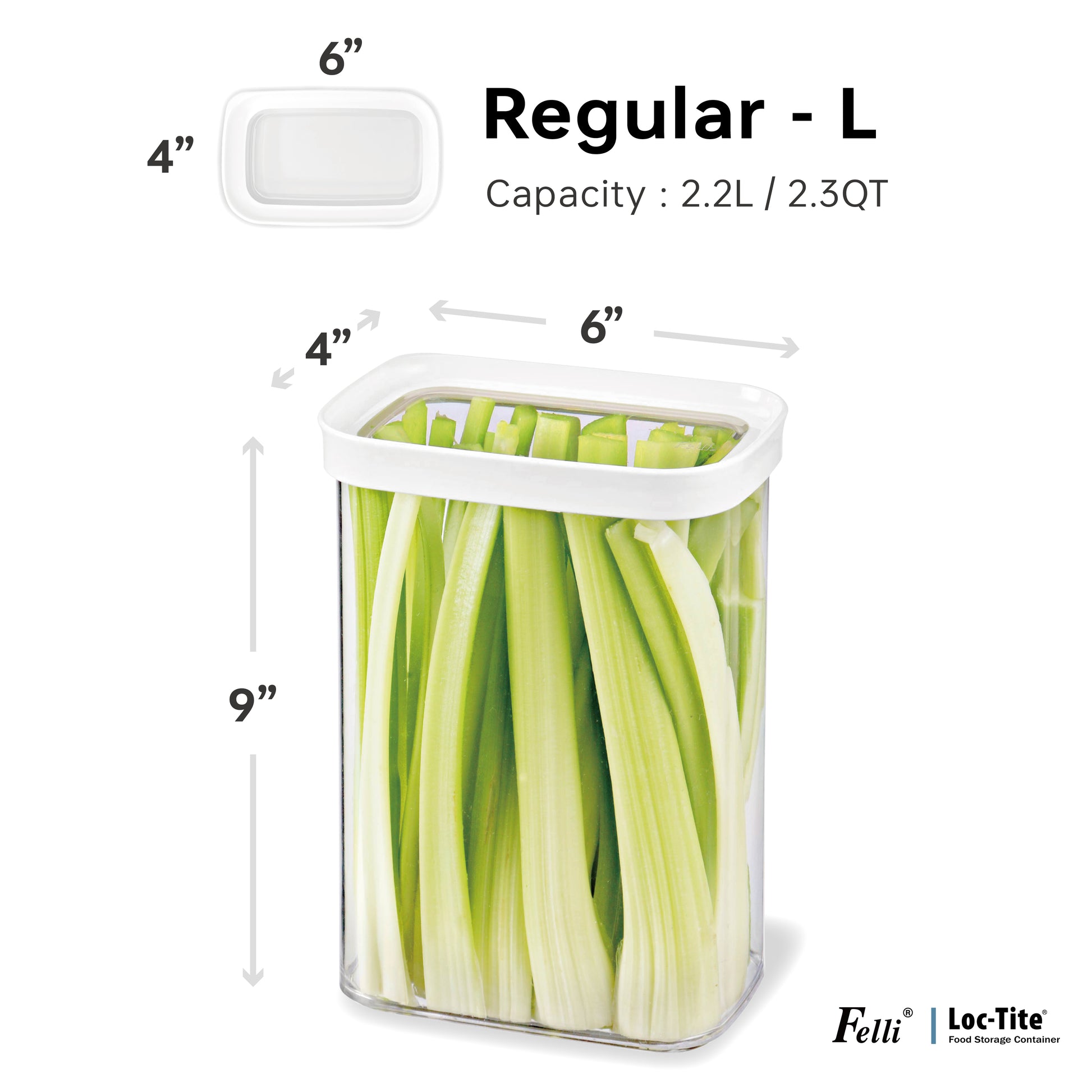 Loc Tite Container Regular-L 2.3QT / 2.2L - Felli Official