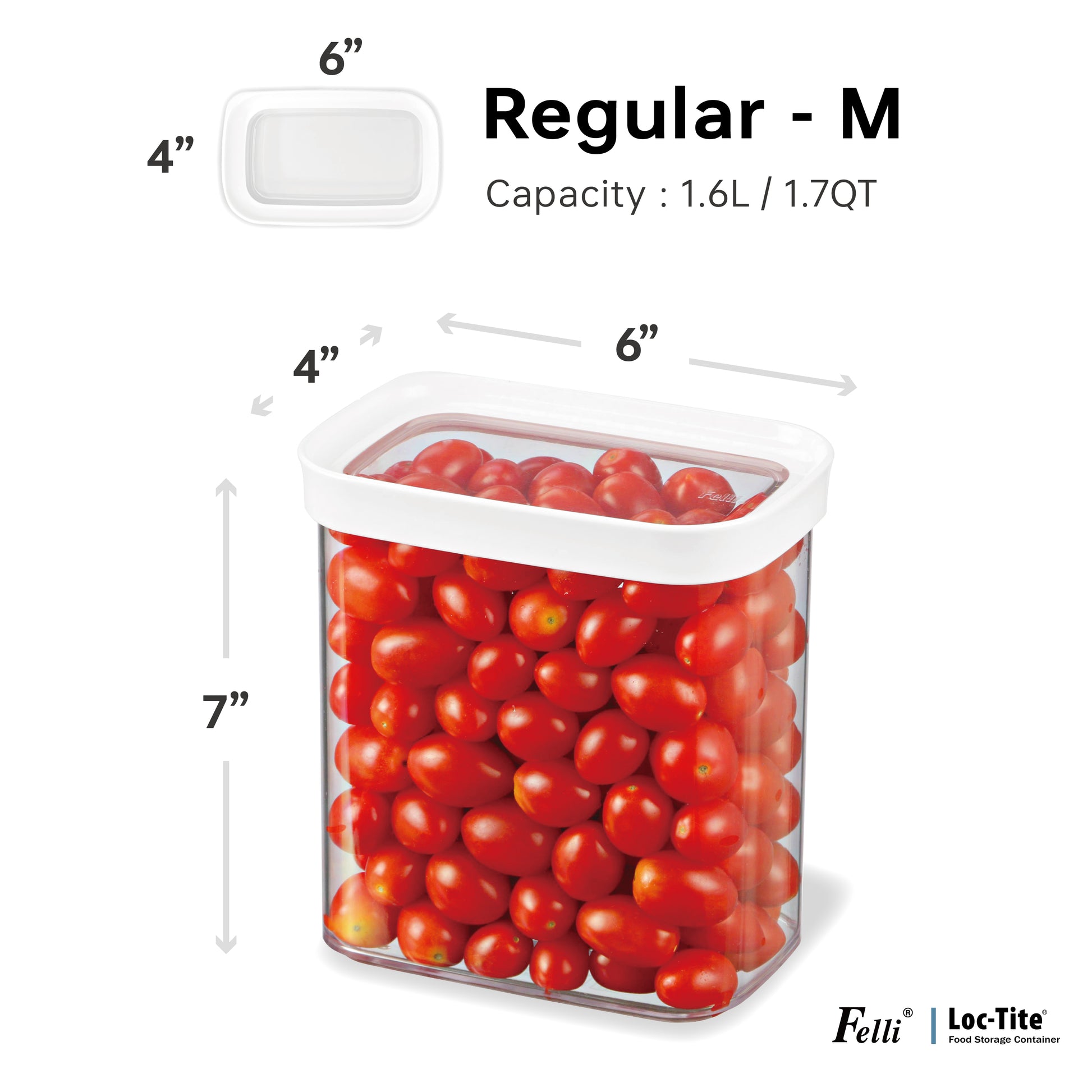 Loc Tite Container Regular-M 1.7QT / 1.6L - Felli Official