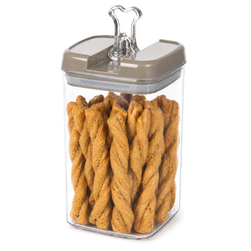 Flip Tite Pet 5” Large-L 2.5QT / 2.4L Clear Bone Tab, Brown Lid - 50 pcs
