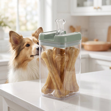 Flip Tite Pet 5” Large-L 2.5QT / 2.4L Clear Bone Tab, Sage Green Lid - 50 pcs