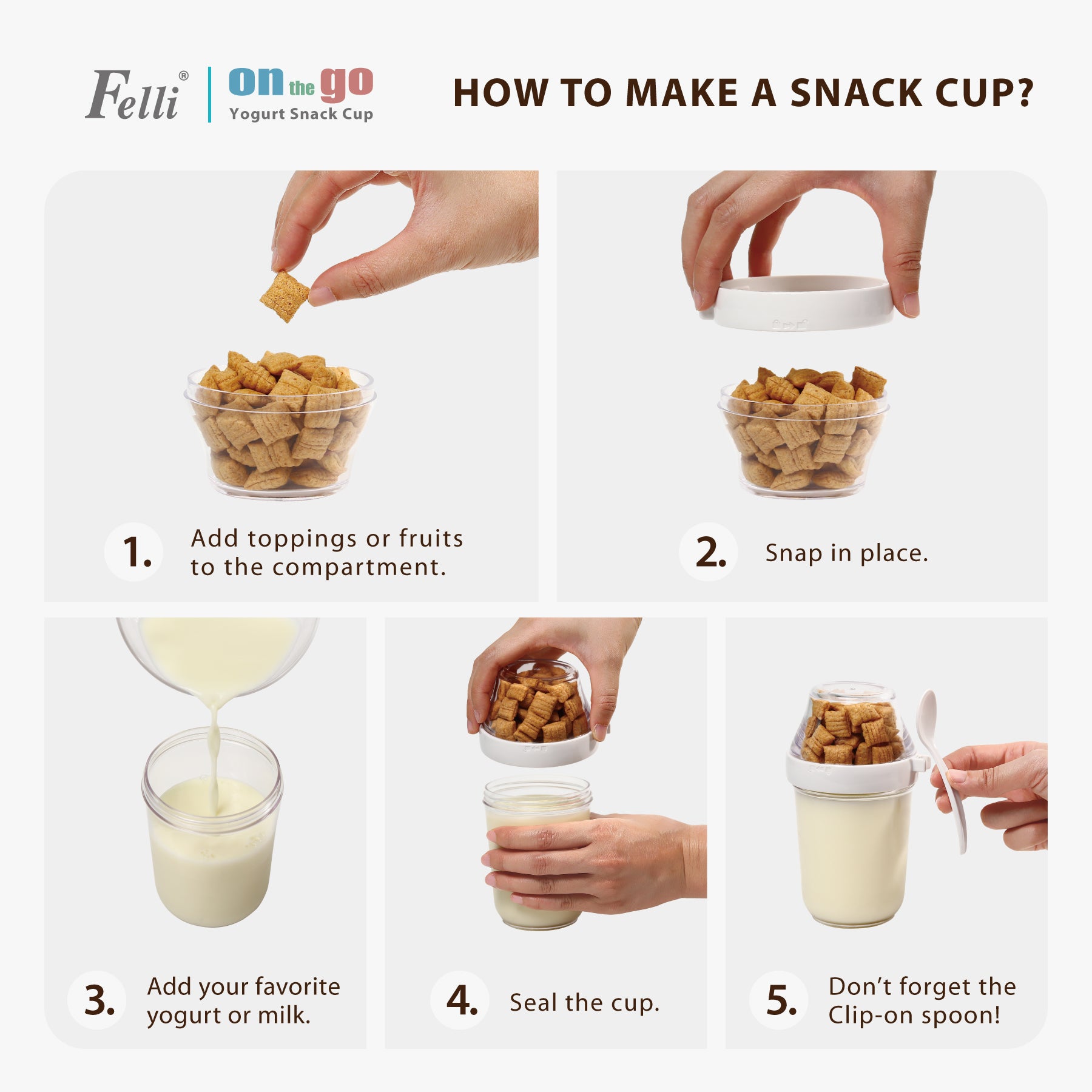 On the Go Yogurt Snack Cup 2pk Set - Felli Official