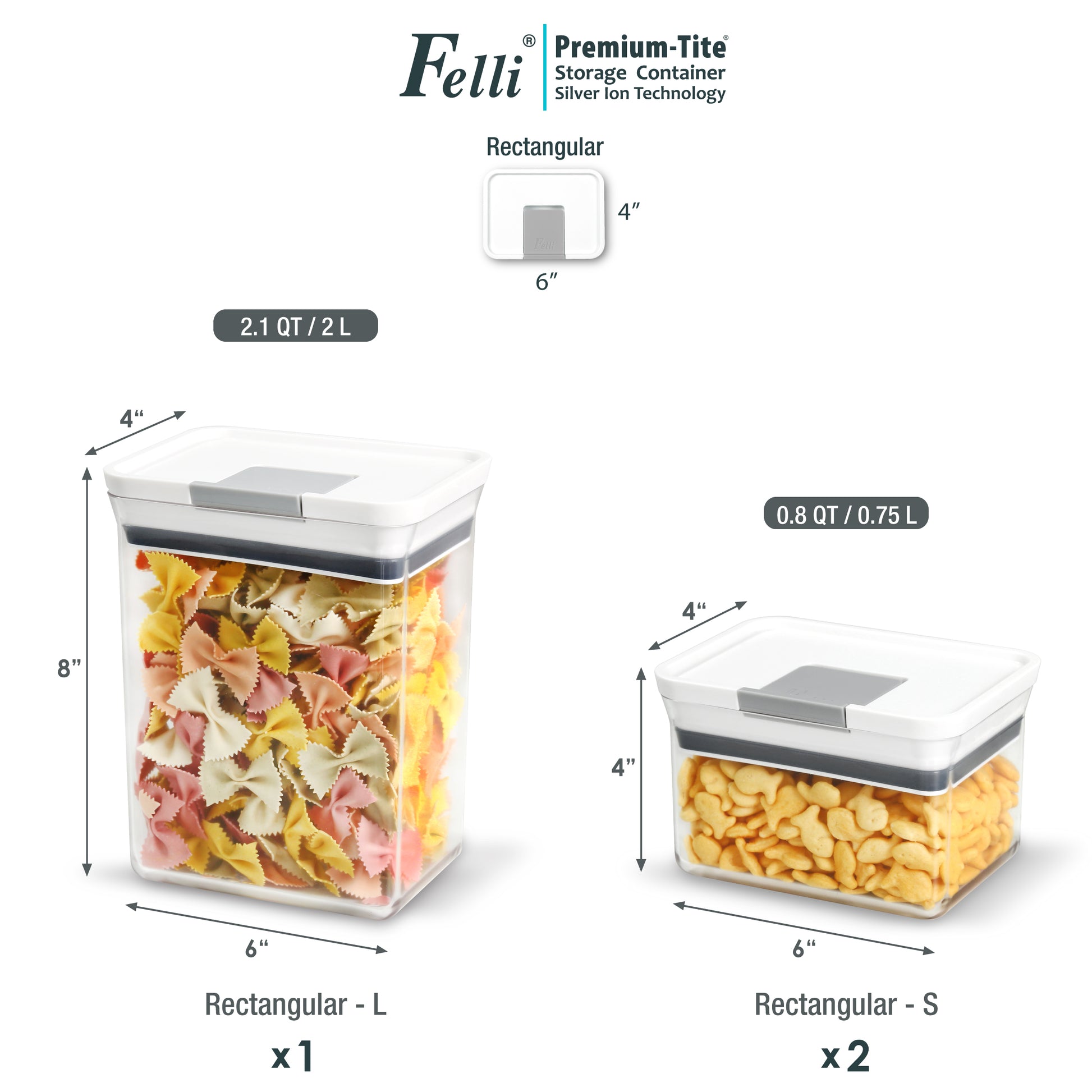 Premium-Tite 4" Rectangular 3pk Variety Set - Felli Official