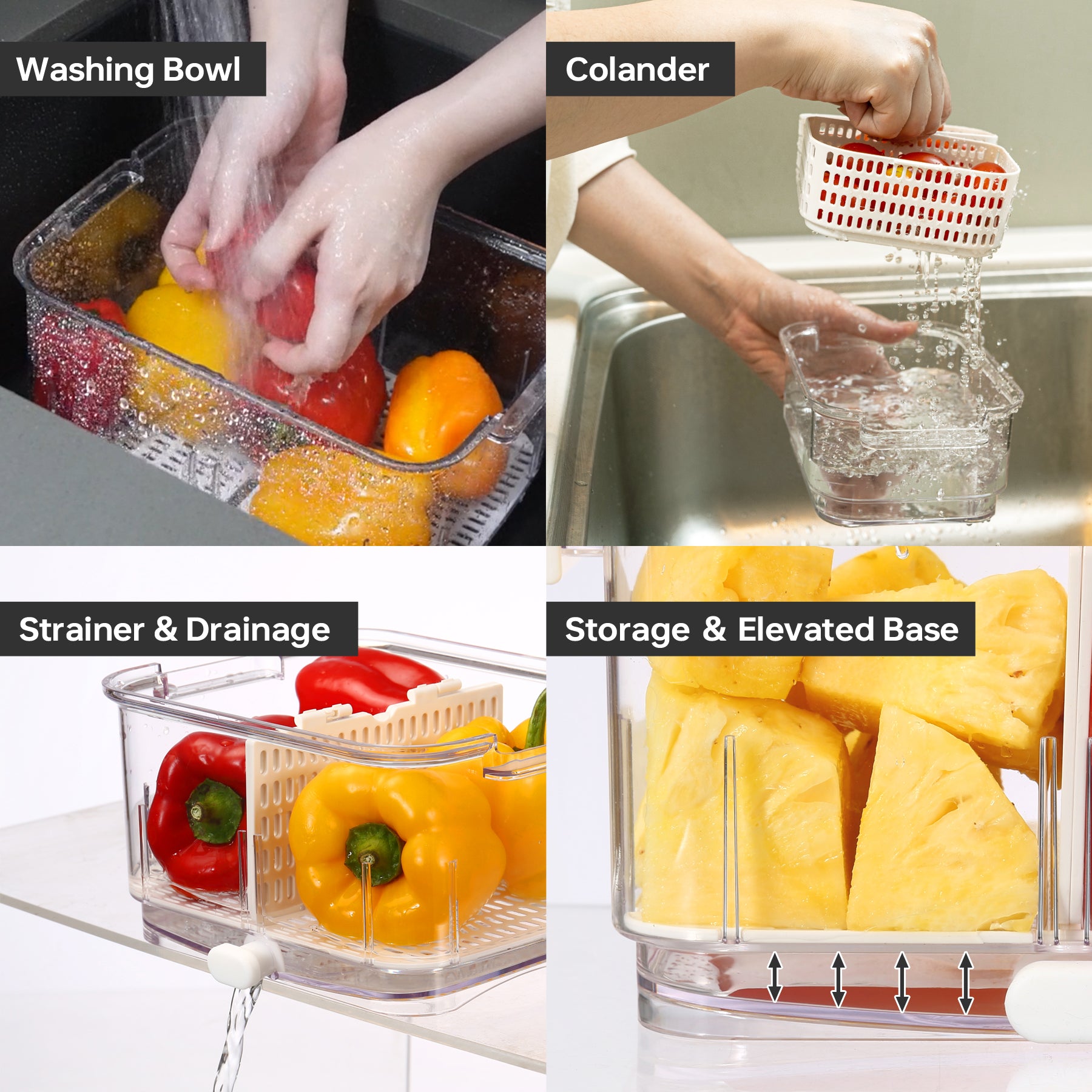 Felli Duo Fresh Produce Saver - Fruit Container - Medium 2.4L / 2.5qt