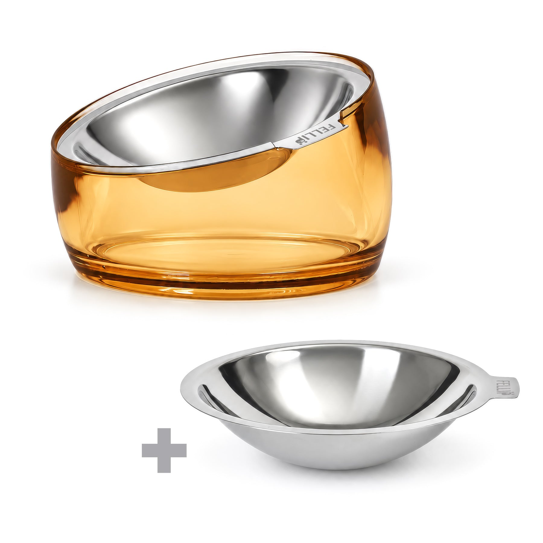 Felli Pet Oblik Shallow Bowl Bundle Set - Extra 0.5 Replacement Dish