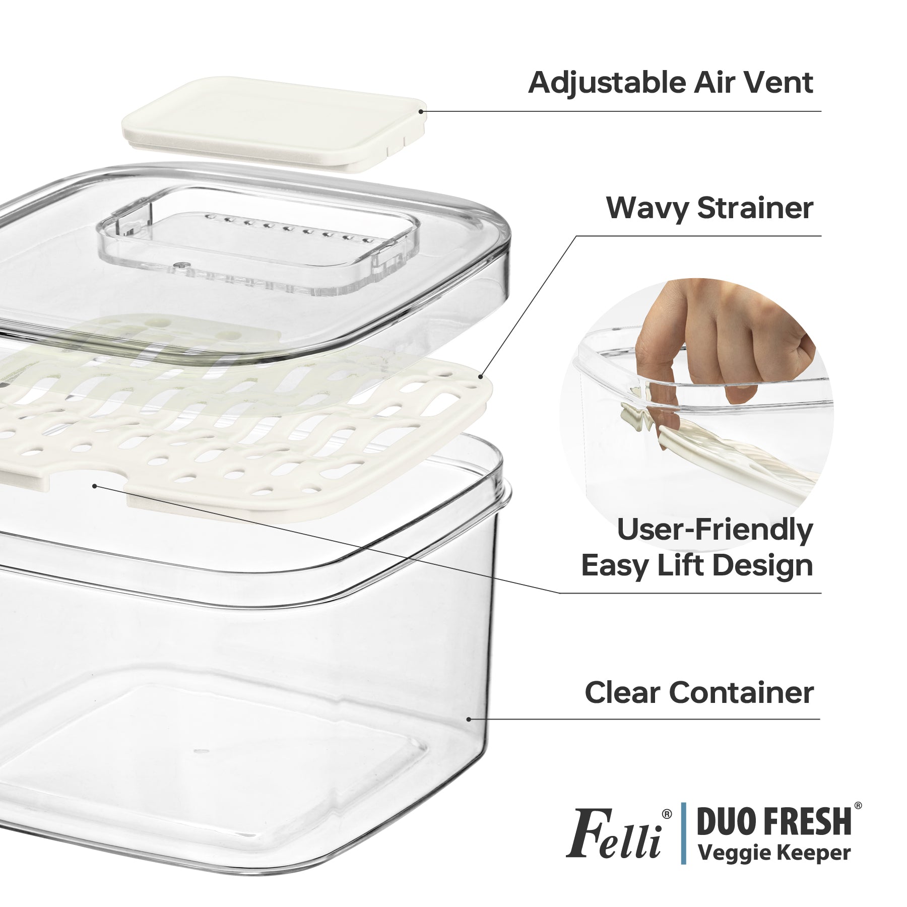 Duo Fresh Veggie Keeper - Large - Felli Official