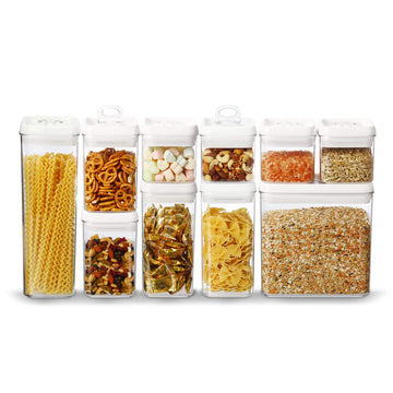 Felli Flip Tite Acrylic Storage Container Rectangular 4pk Variety Set