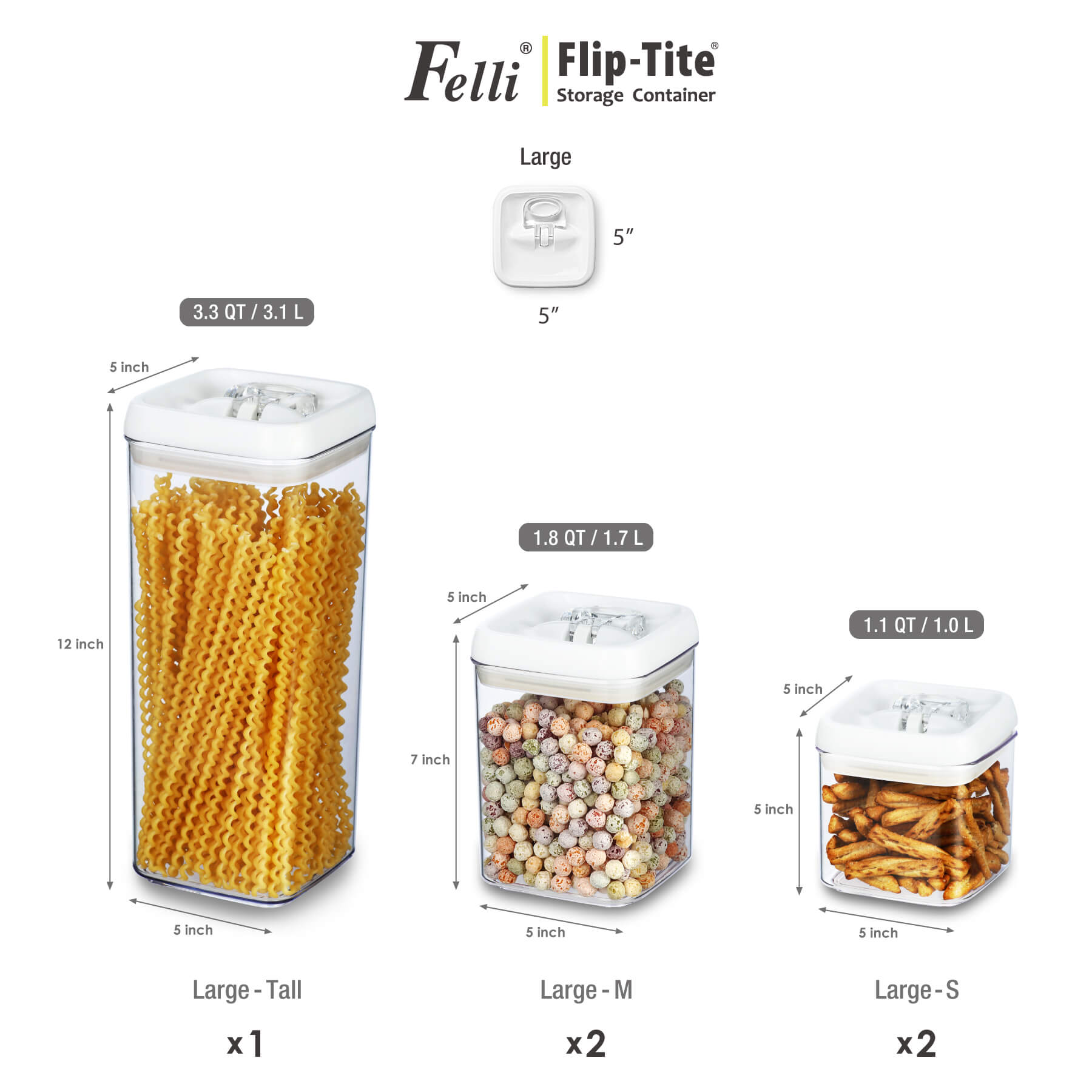 Flip Tite Large Size 5PC Variety Set - Felli Official