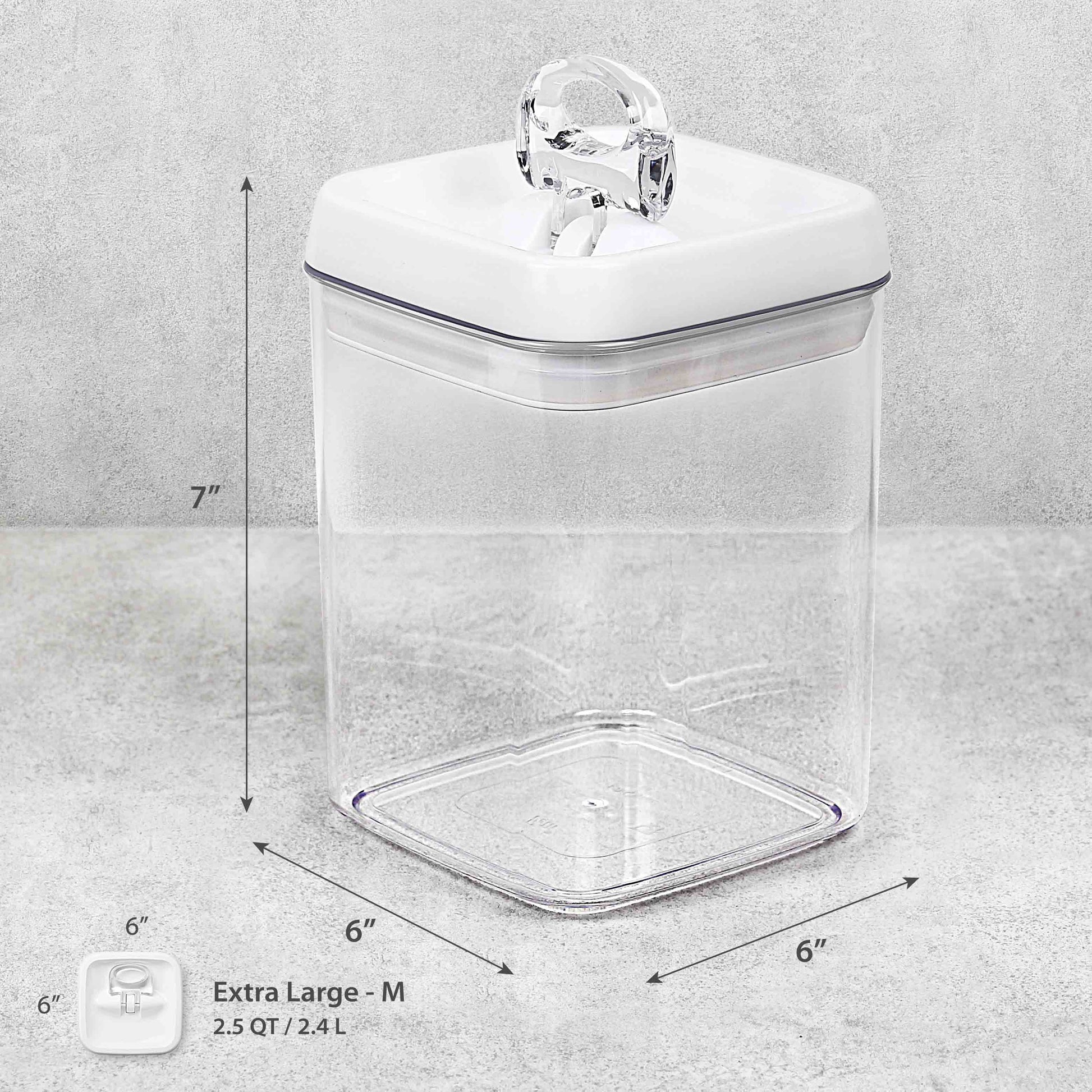 1.8L 2.5L Plastic Kitchen Canister with Airtight Lid Large Storage Container  Clear Jar with