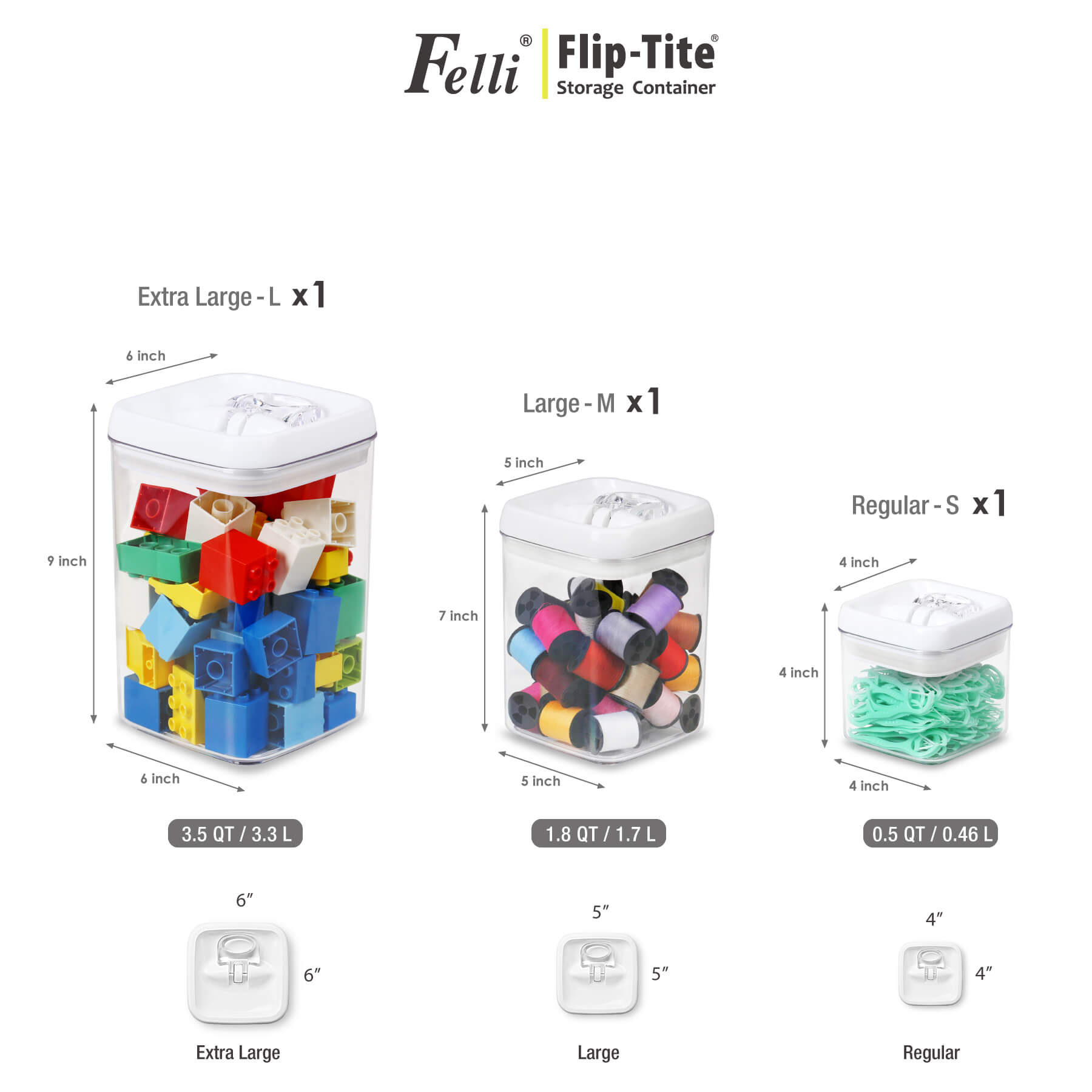 Flip Tite Nested Veriety Set  Regular-S / Large-M / Extra Large-L - Felli Official