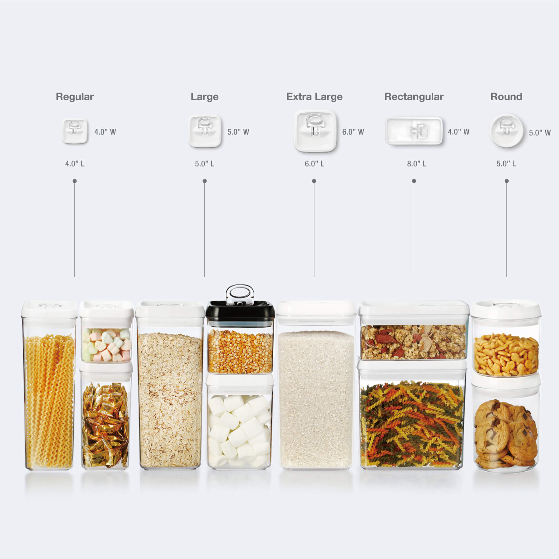 OXO POP 0.4-Qt Mini Slim Rectangular Airtight Food Storage
