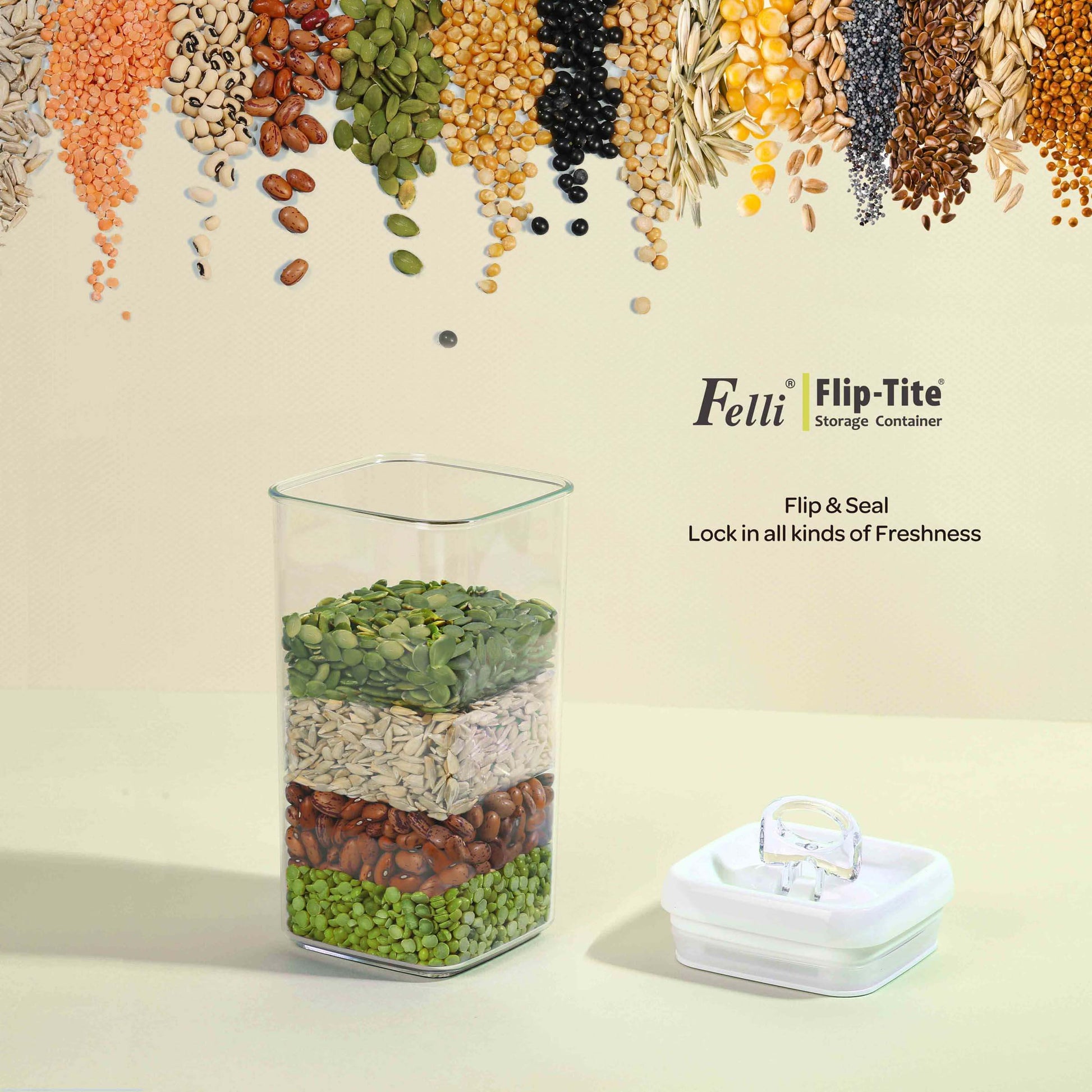 Flip-Tite Storage Container Regular-L 1.3 QT / 1.2 L - Felli Official