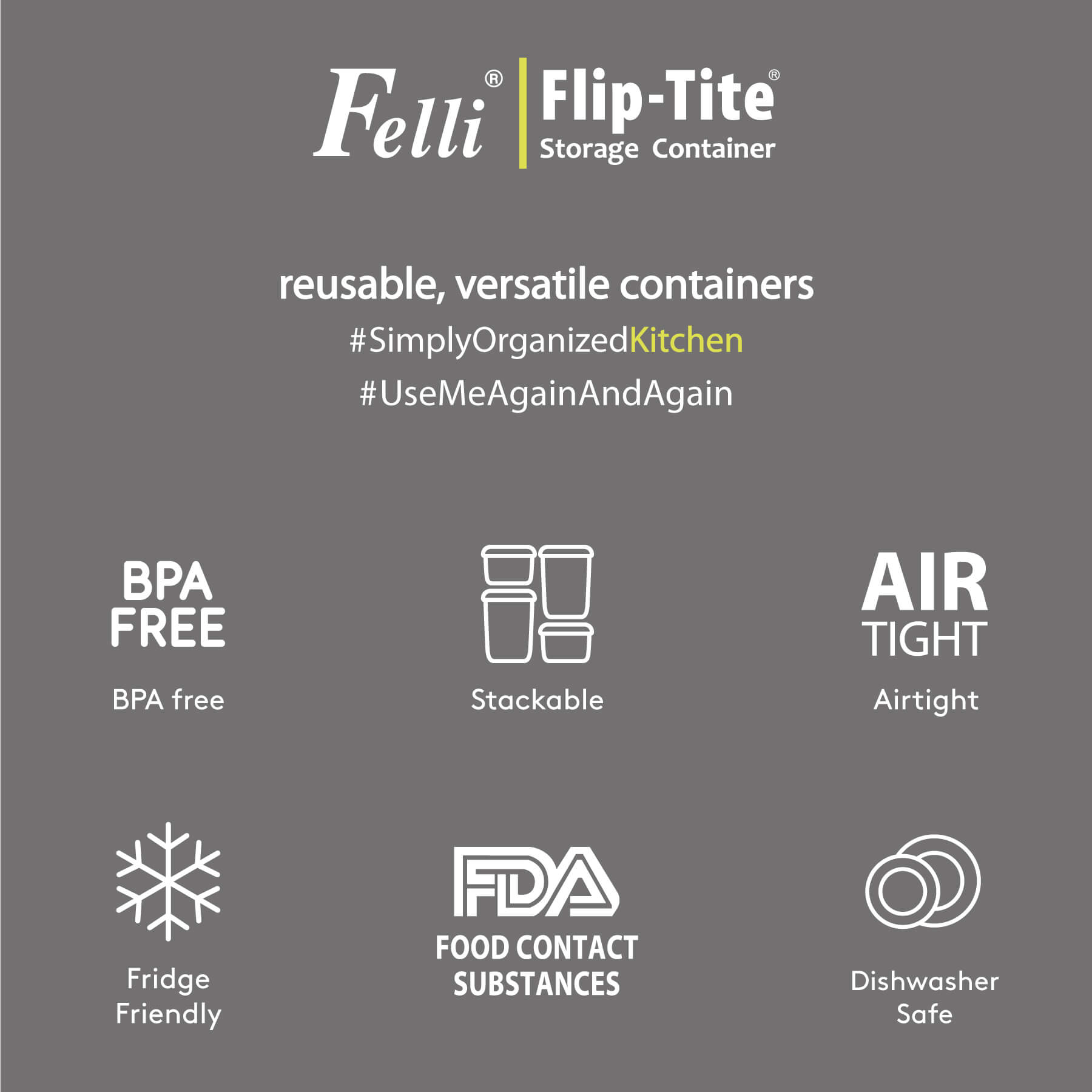 Flip-Tite Storage Container Extra Large-S 1.5 QT / 1.4 L - Felli Official