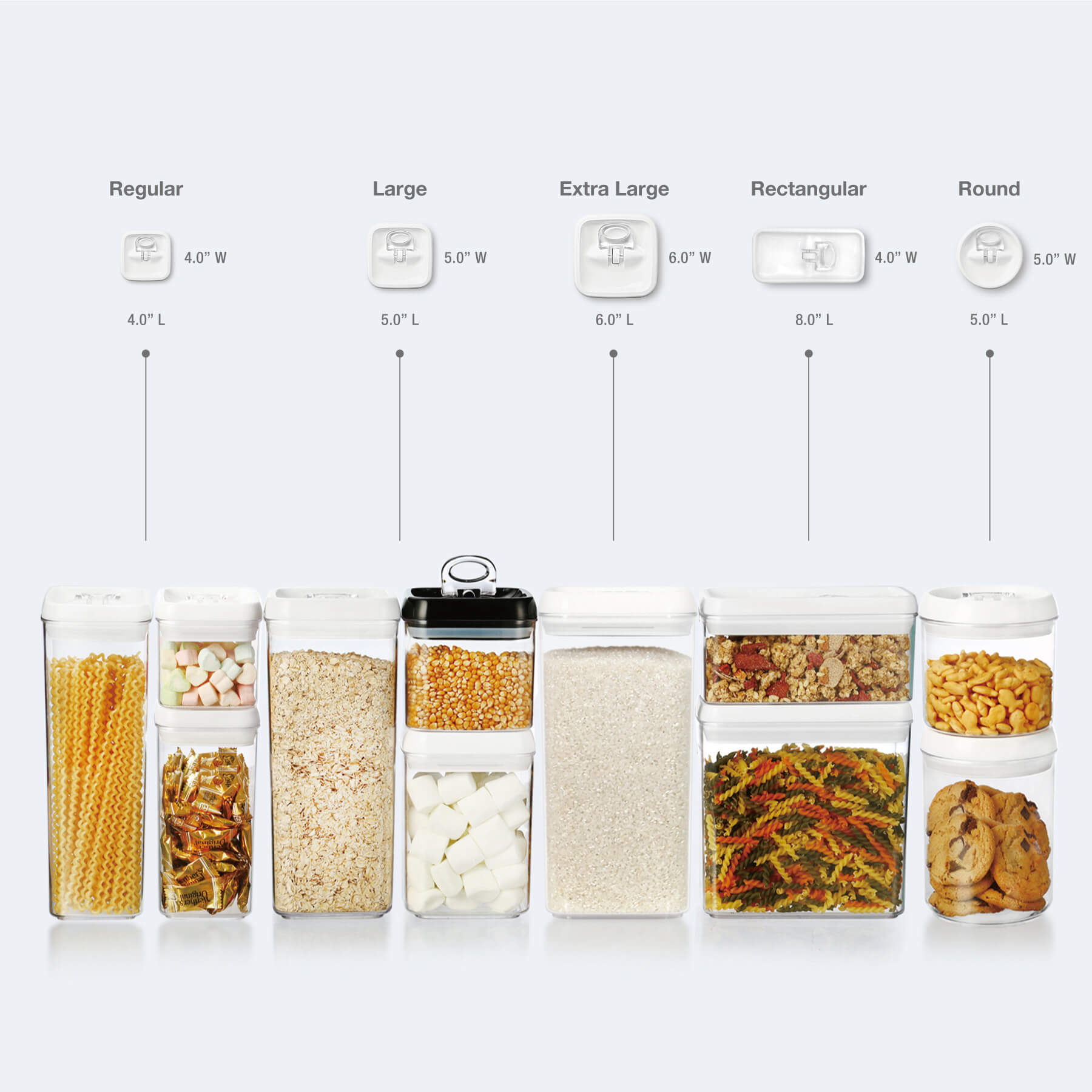 OXO Good Grips POP Food Storage Container, Clear Plastic Square, 1.7 Qt.