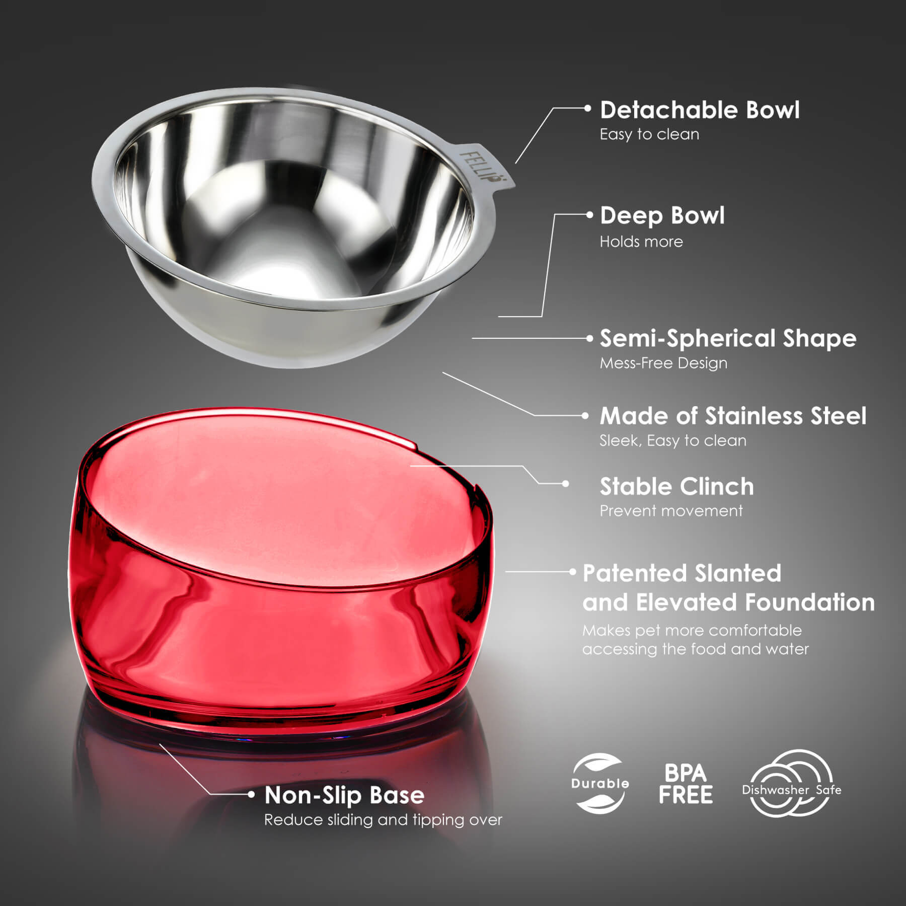 Fellip oblik hot sale pet bowl